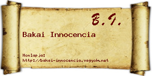 Bakai Innocencia névjegykártya